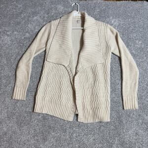 Grandmacore Cardigan Sweater Women Size Medium Open Front Cozy Shawl Collar Cozy